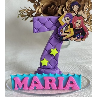 Vela guerreira do K-Pop , topo de bolo guerreira do K-POP 1,2,3,4,5,6,7,8,9 em Oferta na Shopee