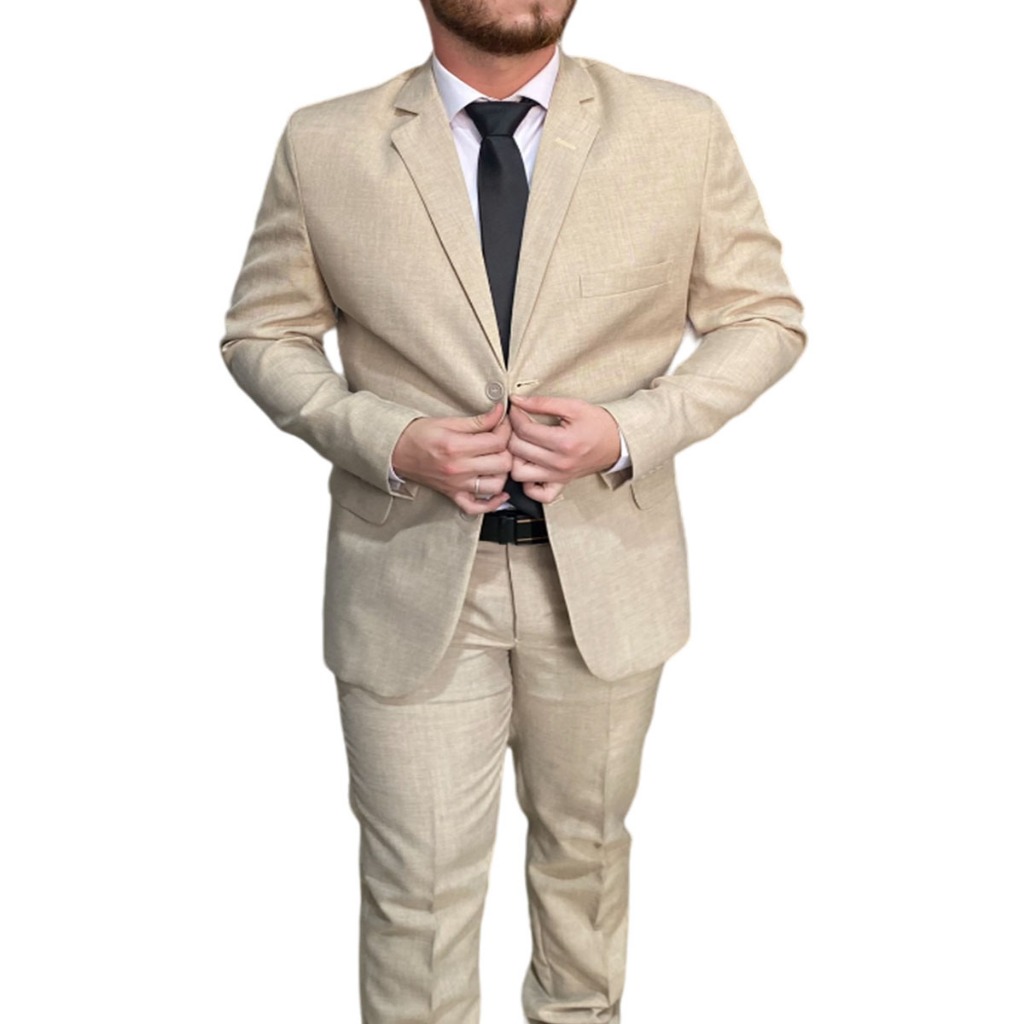Terno Masculino Slim Italiano Microfibra Várias Cores - Calça + Paletó Black Friday