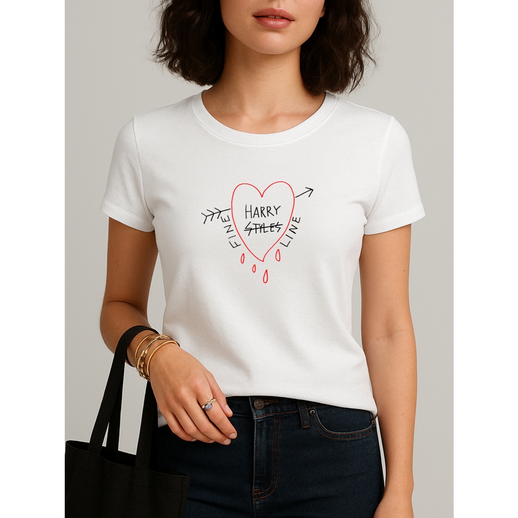 Camiseta T Shirt Babylook Feminina Harry Styles Fine Line Cantor Pop Soft Rock Musica One Direction 100% Algodão