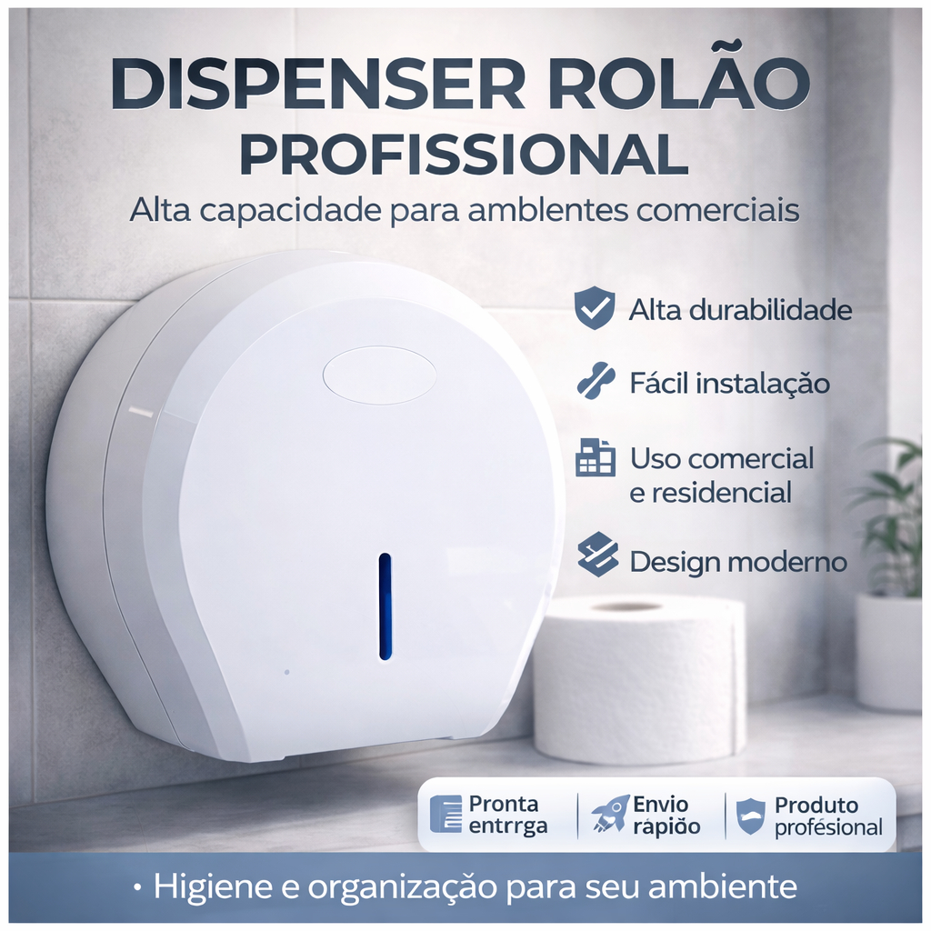 Suporte P/ Papel Higiênico Rolão Nobre – Dispenser Profissional Parede Banheiro em Oferta na Shopee