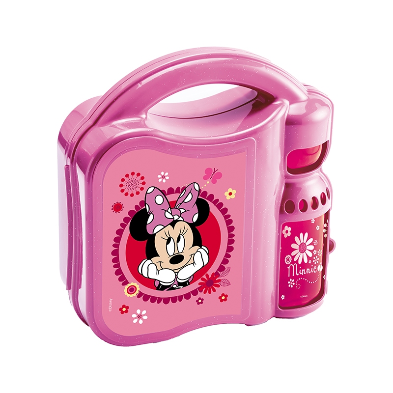 Lancheira Infantil Escolar Rosa com Garrafa Minnie Disney - Avon Casa e Estilo