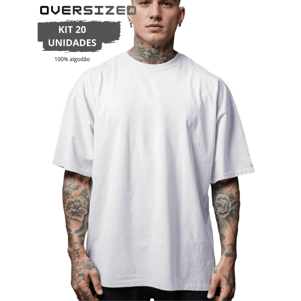 KIT 20 ou 30  camisetas Oversized 100% Algodão Atacado Oversized Streetwear Padrão Americano