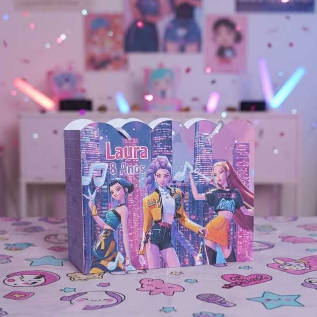 Sacolinha GUERREIRAS DO K-POP Personalizada Sacolinha Lembrancinha Aniversário K-POP PEGUE E MONTE