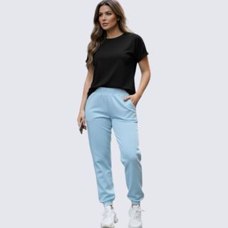 Calça moletom feminina Jogger Cintura Alta Casual Básica Calça Jogger Gringa em Oferta na Shopee