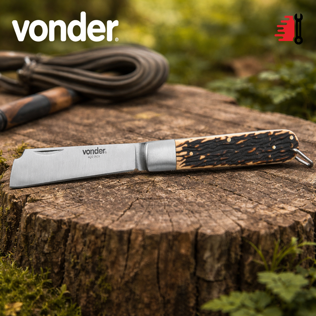 Canivete Multiuso Vonder CMV 190 Aço Inox Dobrável Portátil Camping