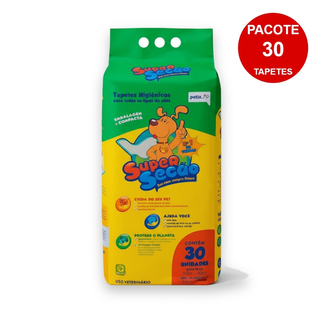 Tapete Higiênico Super Secão 80x60 com 30 unidades - Original