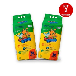 Tapete Higiênico Super Secão 80x60 com 30 un Kit C/2 Pacotes