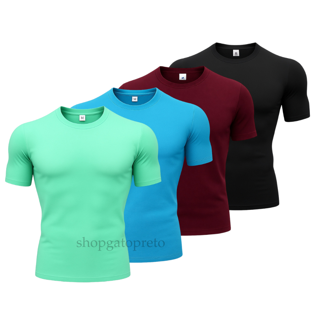 Kit 2 Camisetas Treino Lisa Dry Fit Academia Camiseta Esportiva Leve Proteção UV em Oferta na Shopee