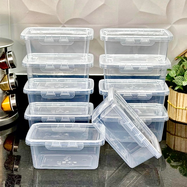 Kit 30 Marmitas com Travas Laterais 900ml GL MIX - BPA FREE Dieta Semanal organizadoras de alimentos em Oferta na Shopee