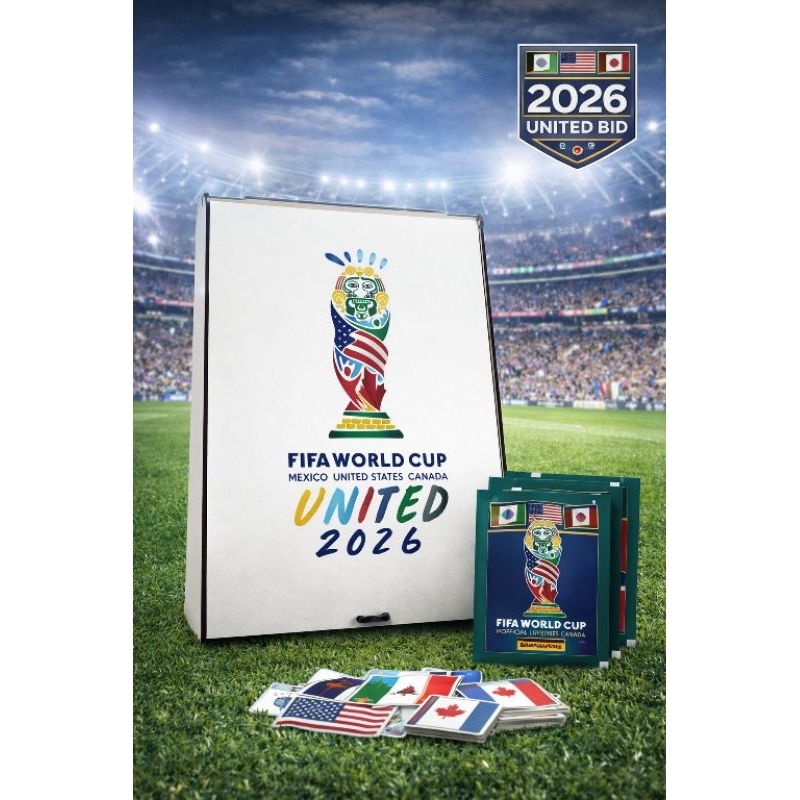 Caixa Porta Álbum e Figurinhas Copa do Mundo 2026 MDF Personalizada Futebol Colecionador