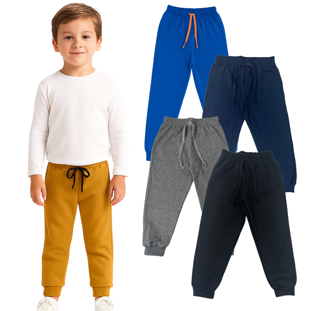Kit 3 Calça Moletom Peluciado Flanelada Infantil Juvenil Menino Tamanho 1 ao 16 !