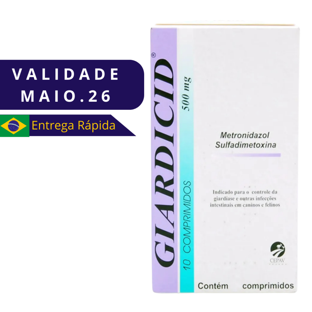 Giardicid 500mg Antibiótico Para Cães E Gatos 10 Comprimidos VENC MAIO.26 em Oferta na Shopee