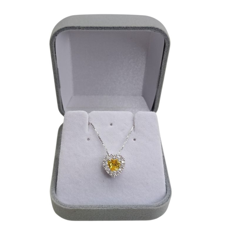 COLAR EM PRATA 925 - COLAR FEMININO PRATA 925 - COLAR CORAÇÃO - PINGENTE COM PEDRA  ZIRCÔNIA em Oferta na Shopee