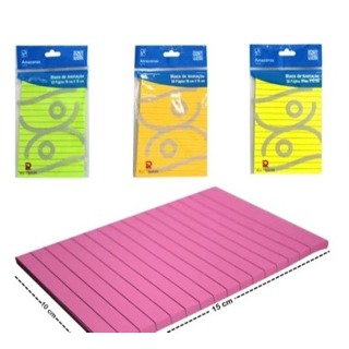 Bloco de anotação Pautado adesivo Colorido Escritório Post it Retangular em Oferta na Shopee