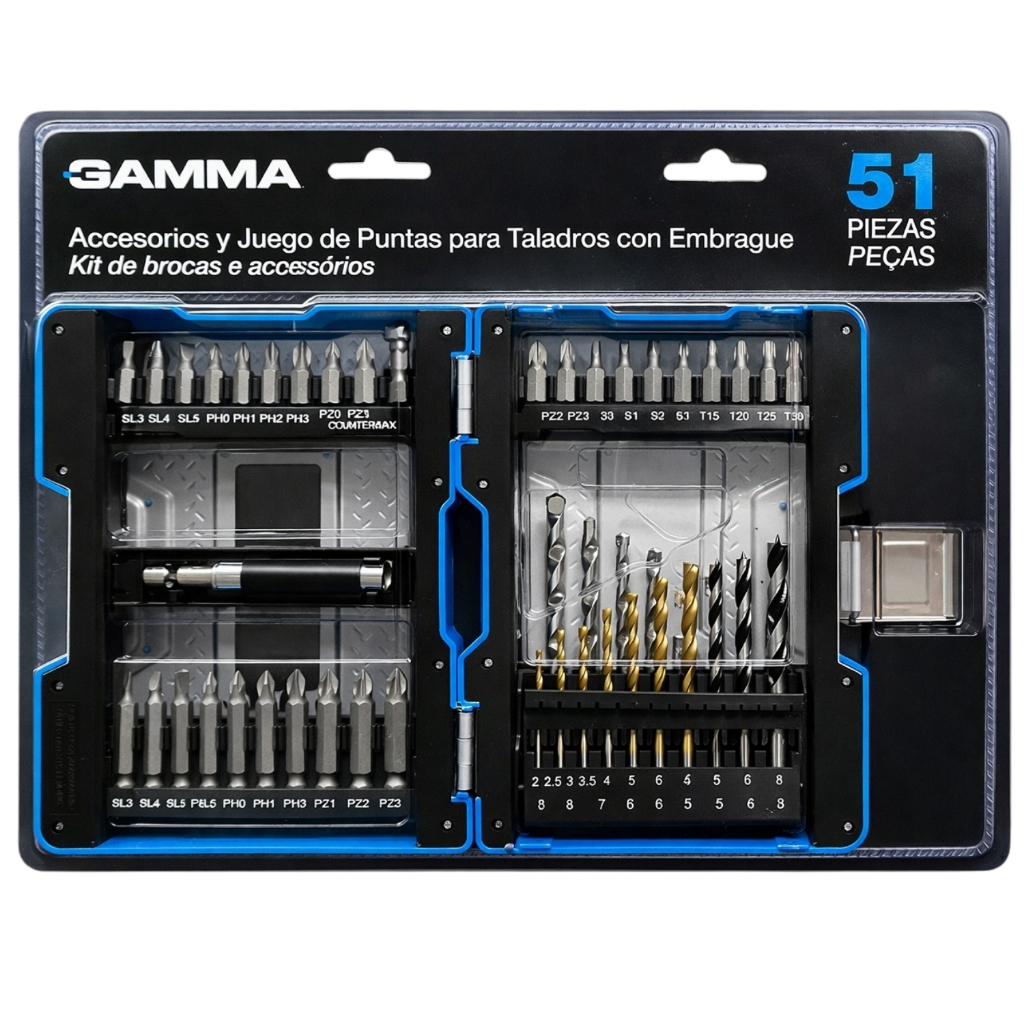 Kit de Acessórios para Furadeira e Parafusadeira 51 Peças Multifuncional