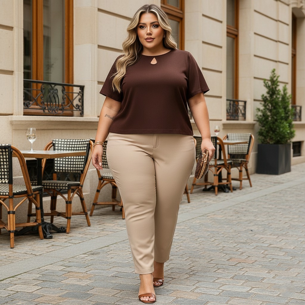 Blusa básica G1 G2 G3 G4 G5 elegante plus size verão dia a dia barata feminina confortável casual leve e fresquinha em Oferta na Shopee