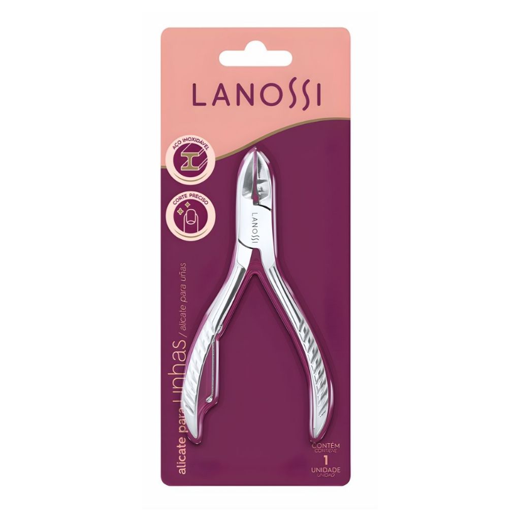 Alicate Para Unhas Corte Preciso Aço Inox Lanossi LS6011 1x16x3