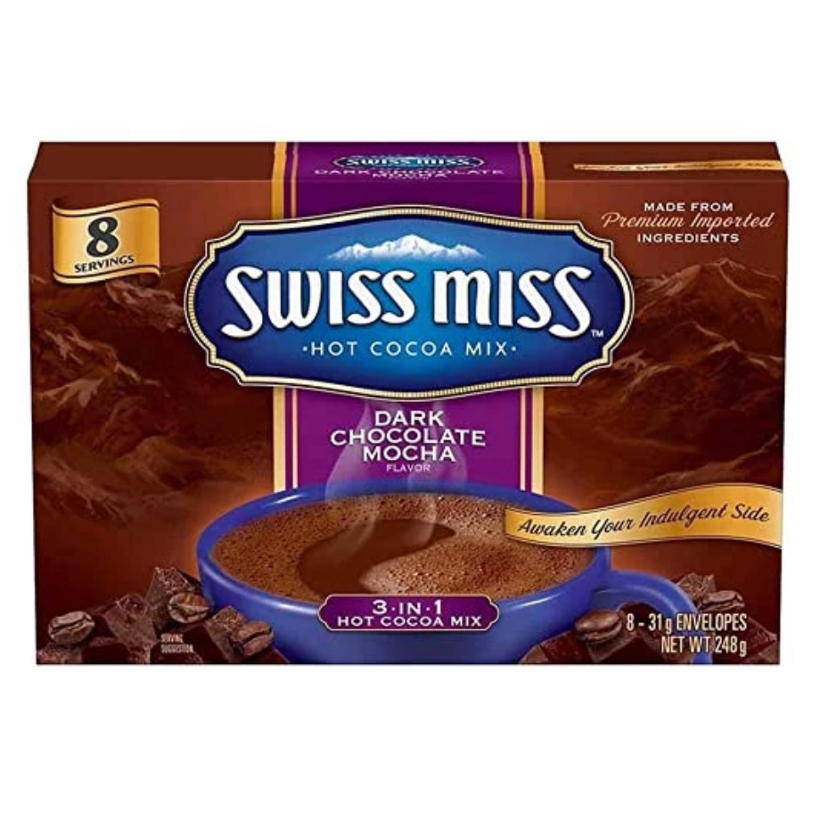 Chocolate quente Swiss Miss Dark Chocolate Mocha 248g com 8