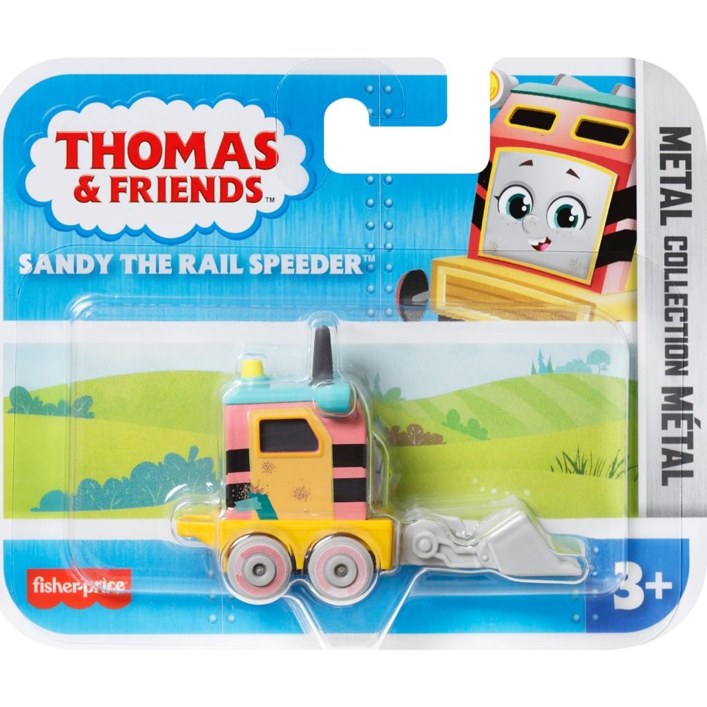 Trem de brinquedo Thomas & Friends, locomotiva de metal fundido de 8 cm, veículo de empurrar - Sandy