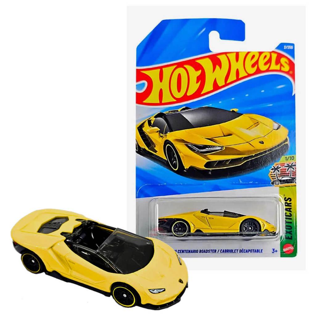 Hot Wheels 16 Lamborghini Centenario Roadster Amarela Cabriolet Mattel
