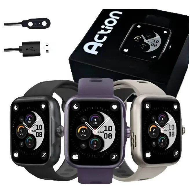 Smartwatch Action Wearzone |   Esportivo | A prova D'Água, GPS integrado e 7 Dias de Bateria