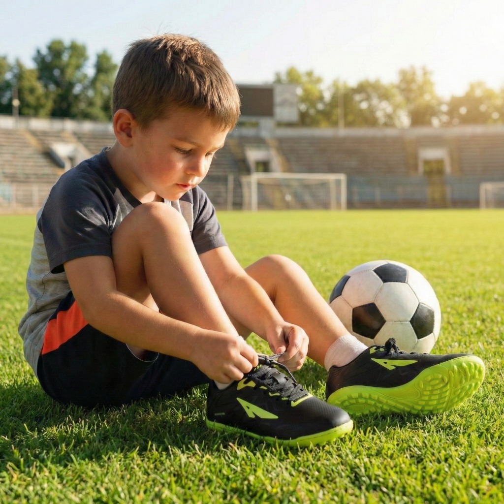 Chuteira de Futebol Infantil para Society Masculina Reforçada com Boa Aderência
