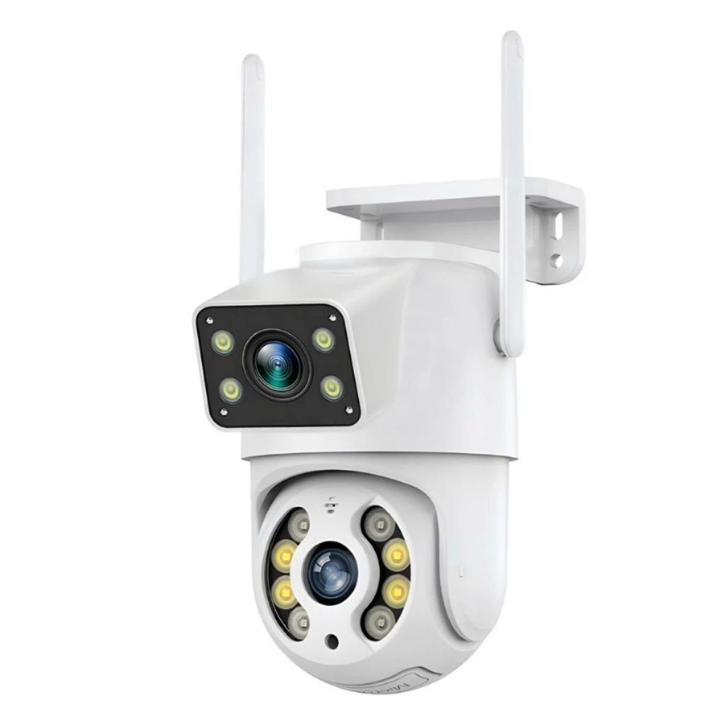 Câmera de Segurança YOOSEE Dual Lens 4MP Branca  – Wi-Fi IP66, Visão 360°, Rastreamento Automático e Tela Dupla em Oferta na Shopee