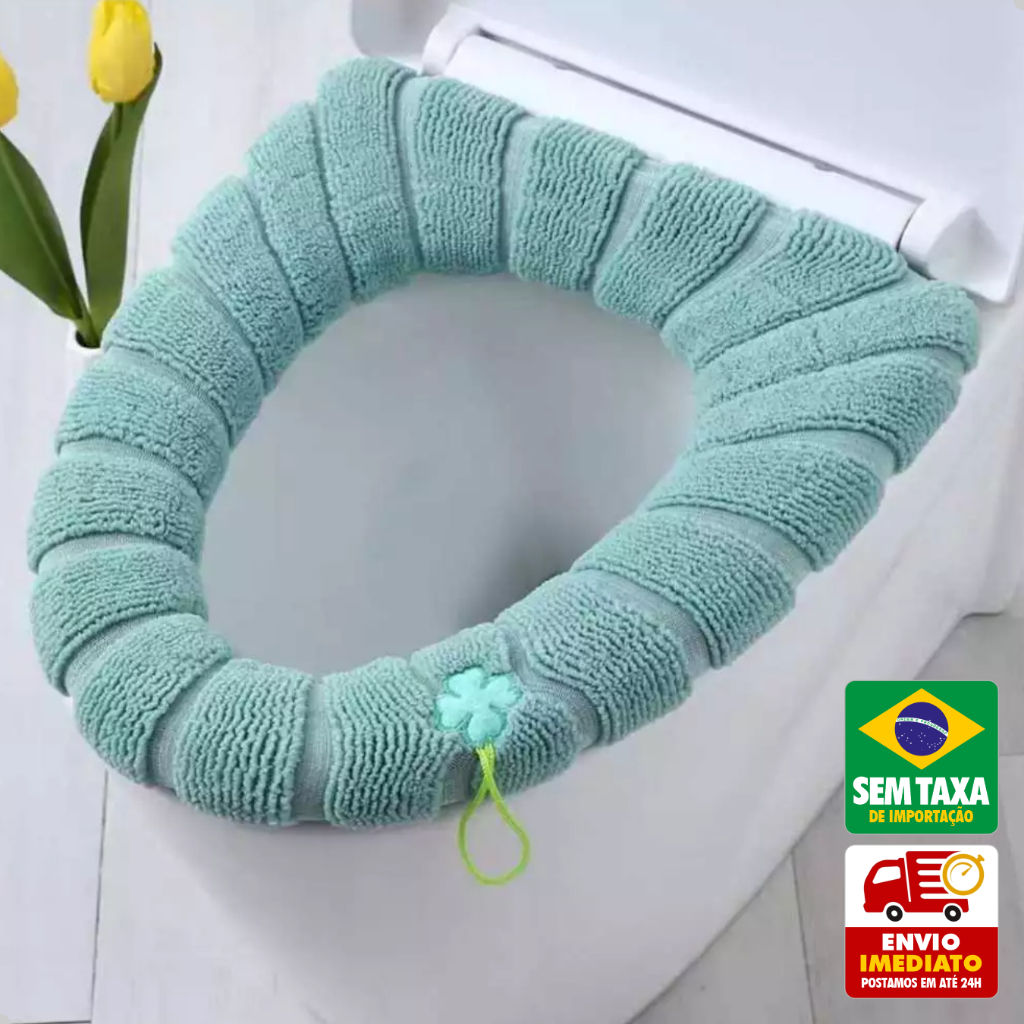 Capa Protetora para Vaso Sanitário em Poliéster Almofada Higiênica Confortável Lavável Banheiro em Oferta na Shopee