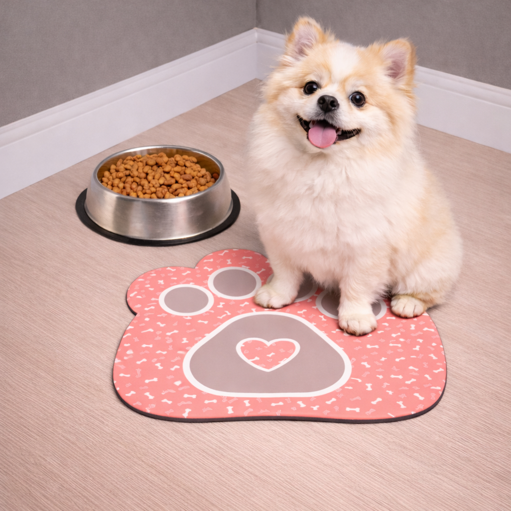 Tapetes Pet Patinha para Comedouros - Cachorro - Cães - Antiderrapante - Diversas Estampas