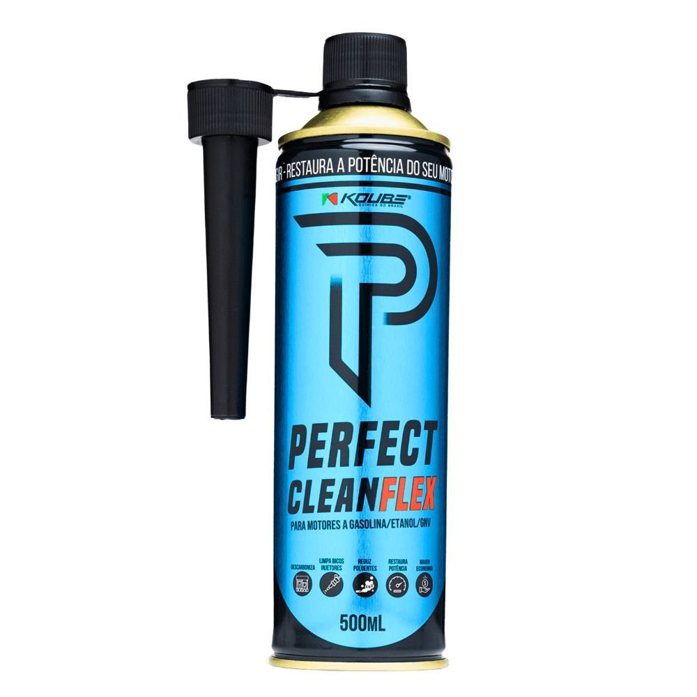 Limpa Motor Perfect Clean Flex Via Tanque Limpa Bicos Injetores Gasolina Etanol GNV KOUBE - 500ml