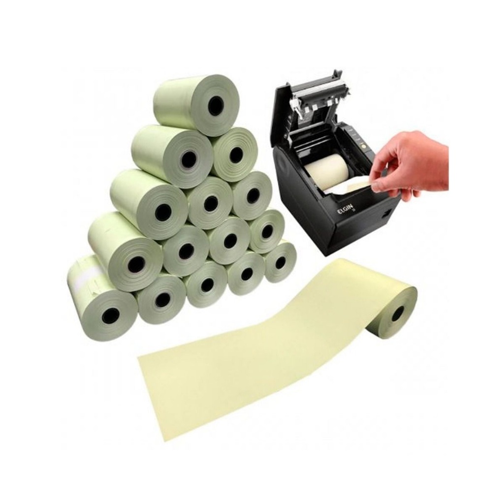Bobina Termica 80x40 Amarela Cupom Fiscal Pdv Ecf Caixa C/15 Un 80mm