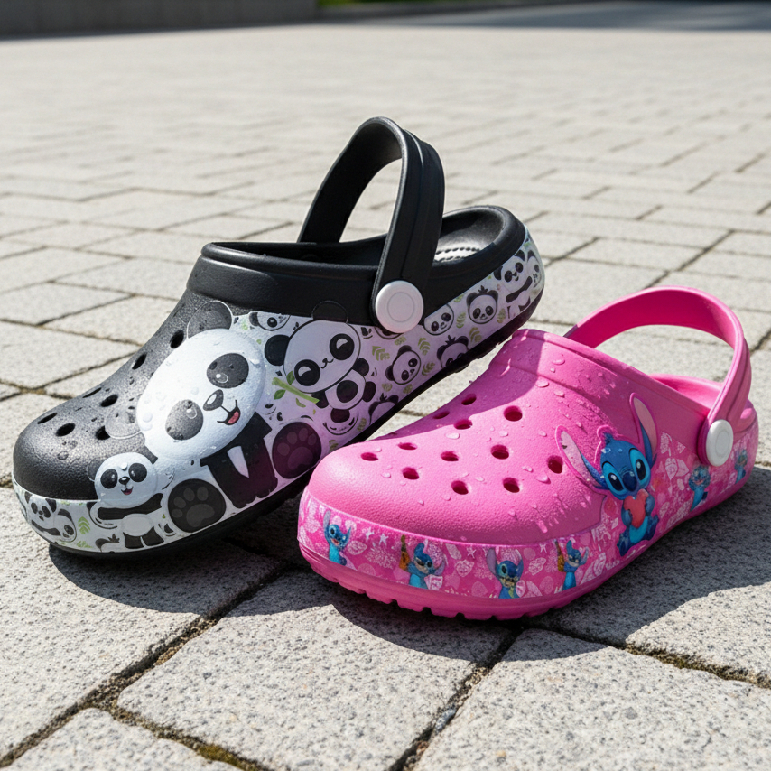 Babuche Papete Infantil Feminino Menina Panda Cachorro Princesa Sereia Sandália Chinelo