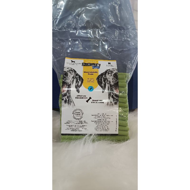 Palitos Premium Mastigáveis flexíveis sabor menta Pet Hand 1kg.