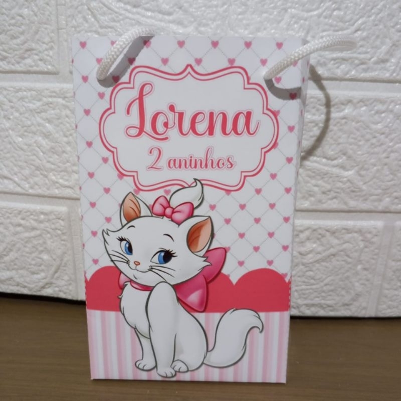 Sacolinha Surpresa Gata Marie | Gatinha Marie Personalizada / Lembrancinha Festa Infantil Menina - Sacolinha P