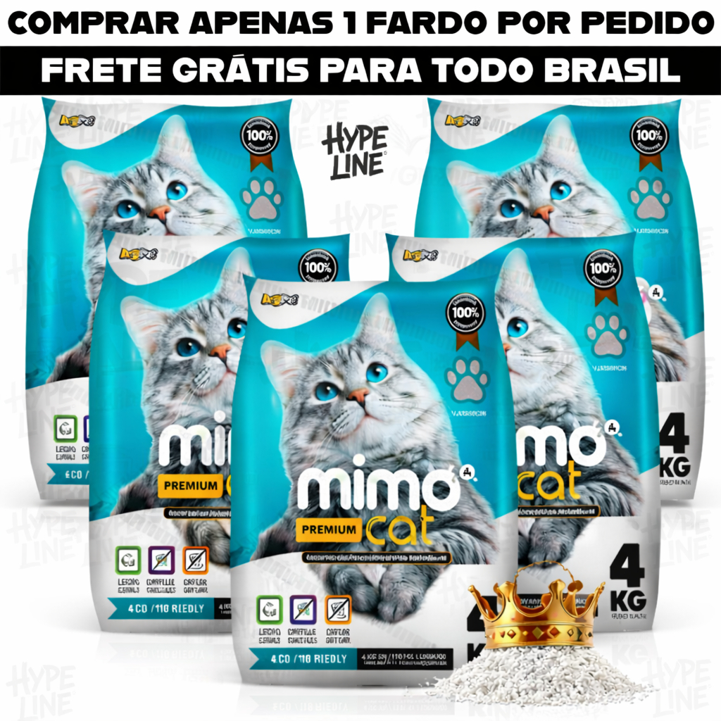 Kit Fardo 5 Pacotes 4Kg de Areia Sanitária Granulado Forma torrões Mimocat Perfumado Premium 20KG em Oferta na Shopee