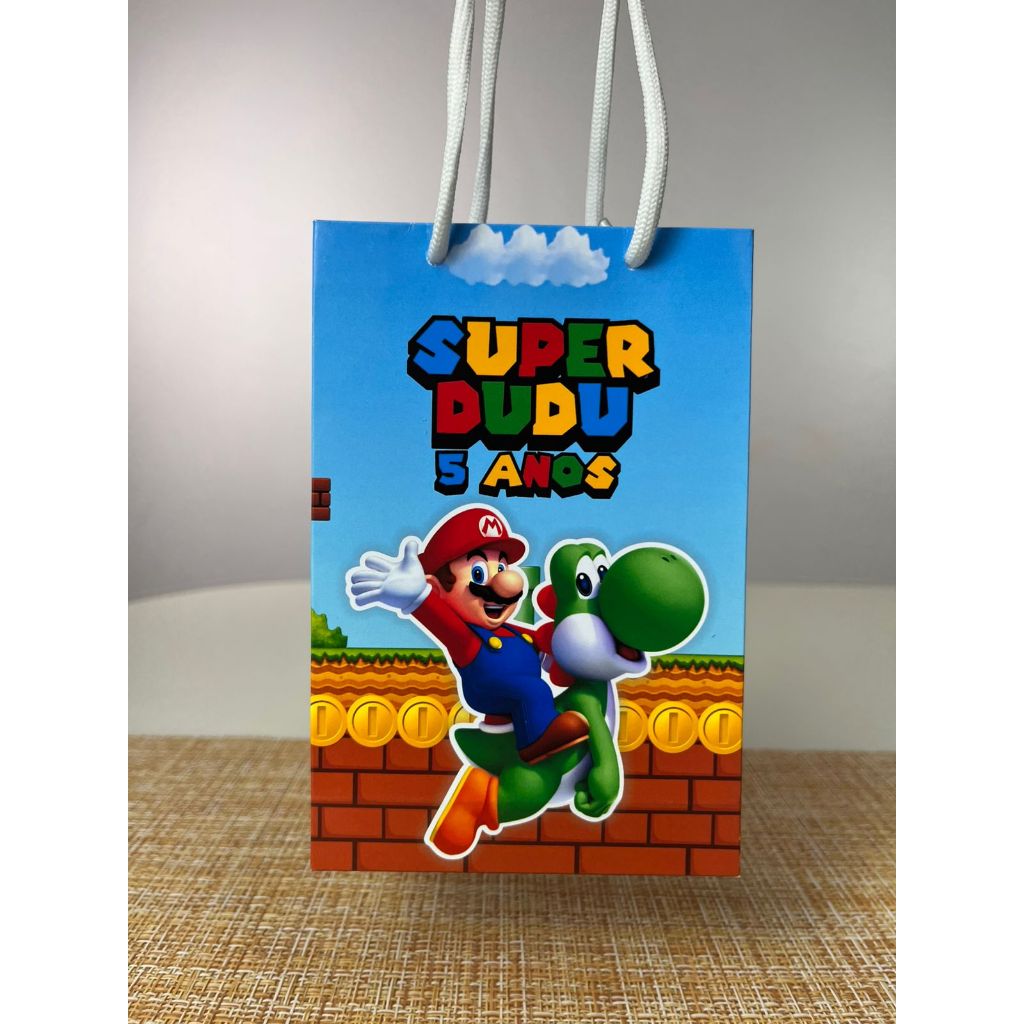Sacolinha Personalizada Super Mario | Lembrancinhas para Festa Mimos Infantil