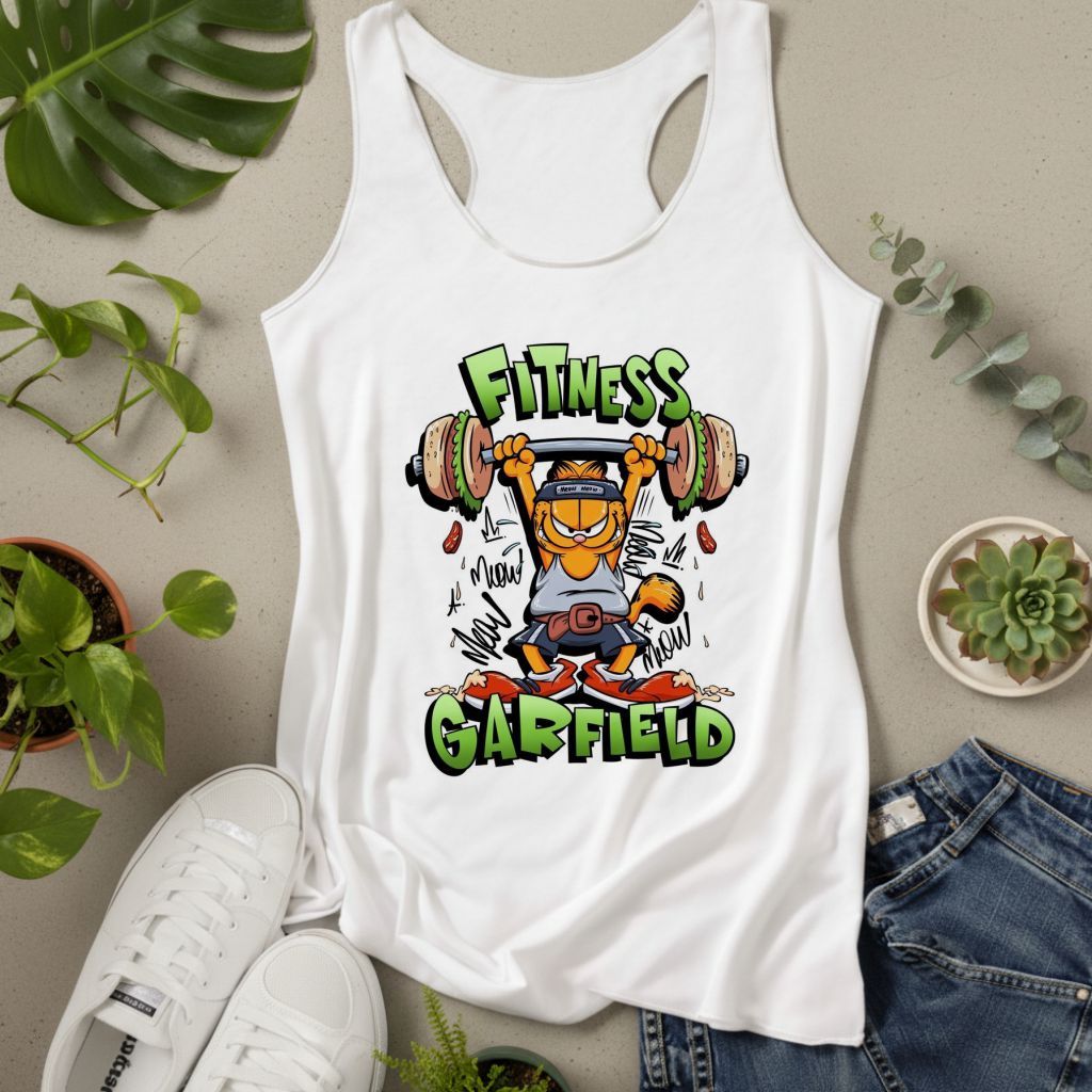 REGATA Fitness, GARFIELD FITNESS, Academia, Treino, Gym, Roupa Feminina, Plus Size, Confortável, copa do mundo, j
