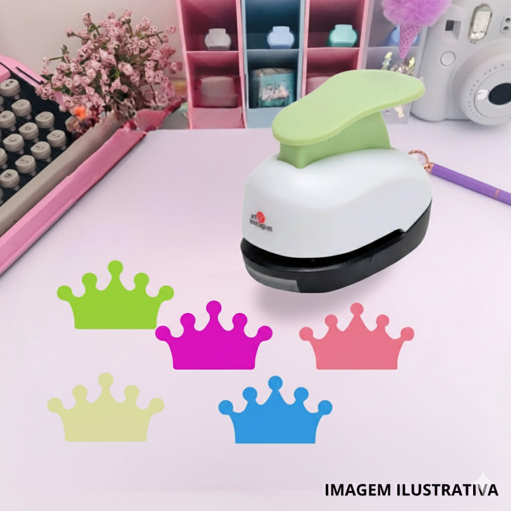 4 Cortador Furador Eva Papel 50mm - Circulo Floco Flor Coroa