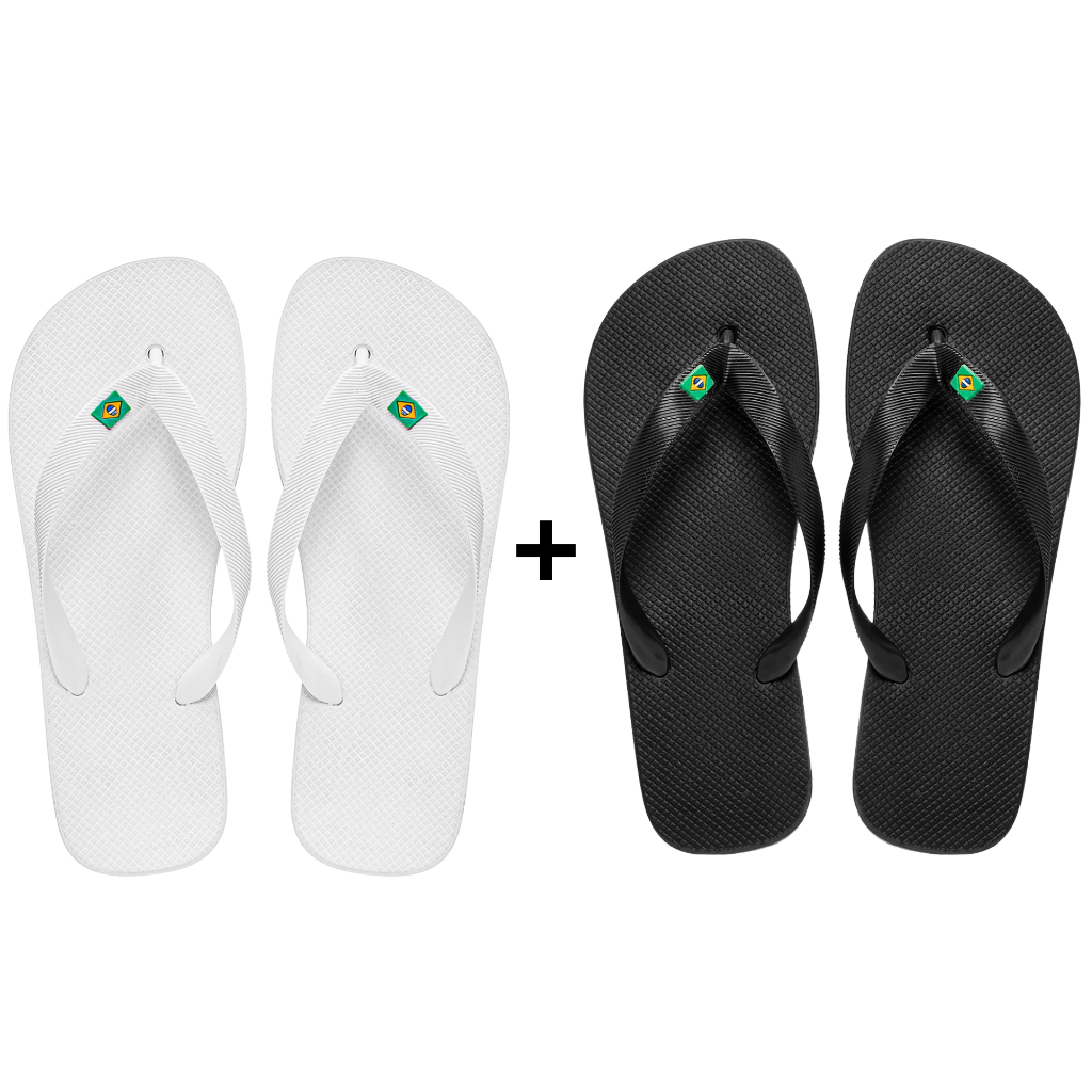 Kit Chinelo Confortável Masculino Feminino Brasil Branco em Oferta na Shopee