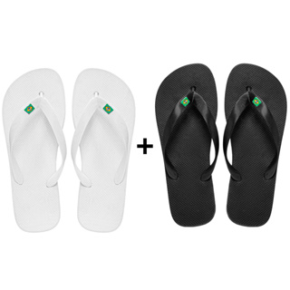 Kit Chinelo Confortável Masculino Feminino Brasil Branco em Oferta na Shopee
