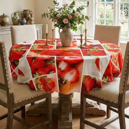 Toalha De Mesa Redonda 4 Lugares 135cm Plástico Impermeável em Oferta na Shopee