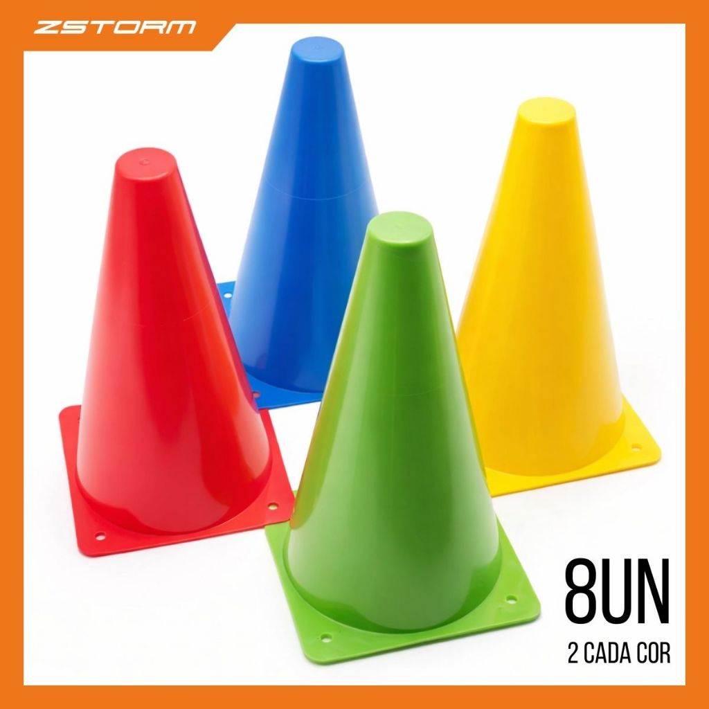 Kit 8 Cones de Agilidade Coloridos Treino Funcional Circuito 🏃‍♂️