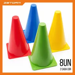 Kit 8 Cones de Agilidade Coloridos Treino Funcional Circuito 🏃‍♂️