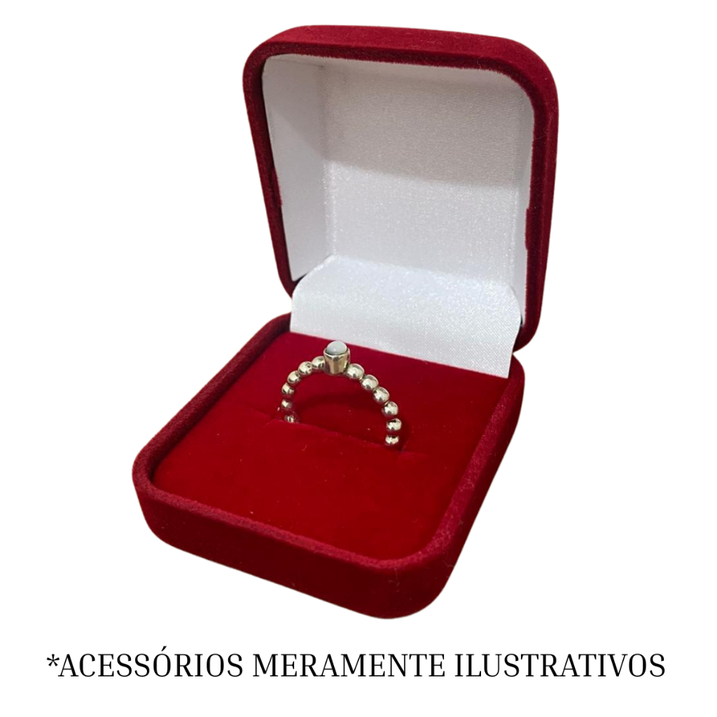 Detalhes do 1 unidade estojo caixinha para anel solitário veludo tradicional corte H fecho de metal