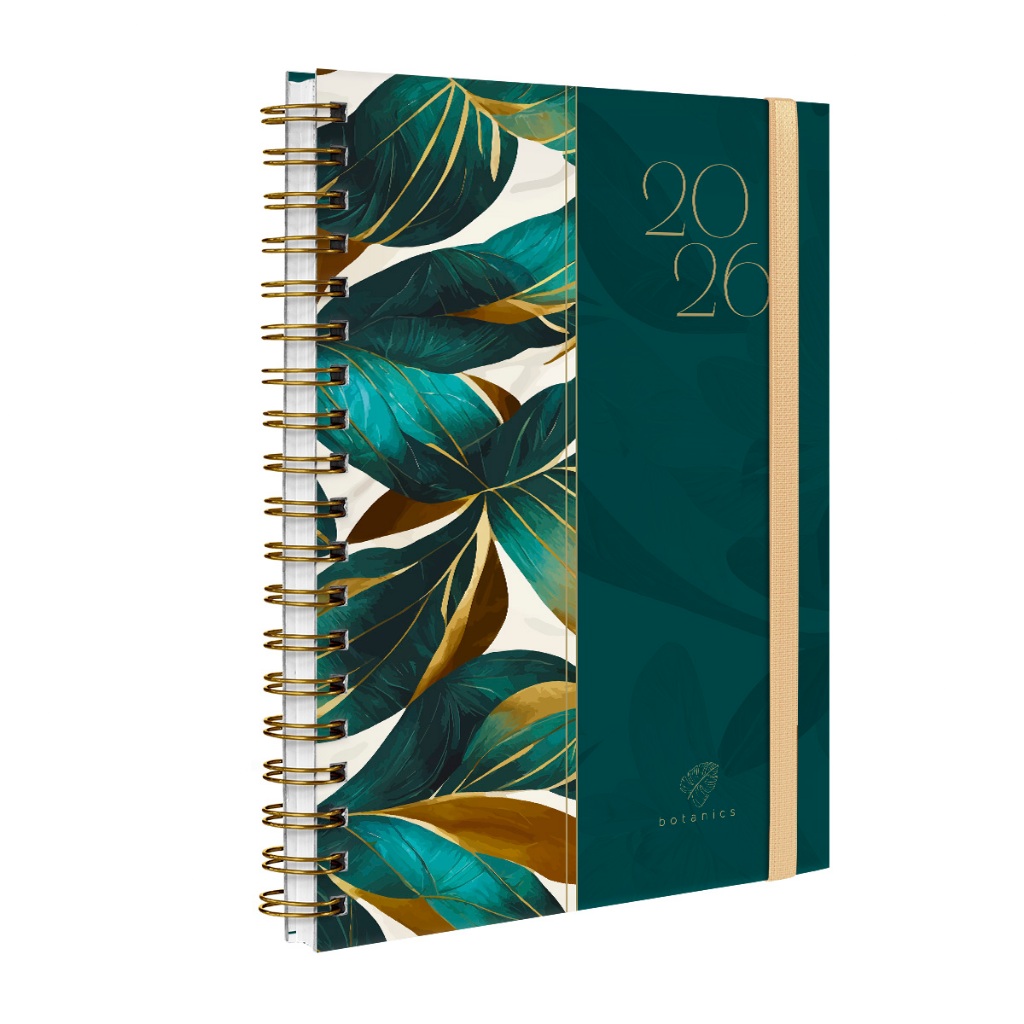 Agenda 2026 Planner Semanal Plus Botanics Golden Leaves Luxury