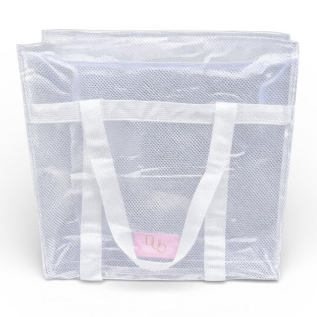 Bolsa Saco jumbo transparente Plástico com alca e tela branca CDP ORGANIZAÇÃO DE BRINQUEDOS, EDREDOM