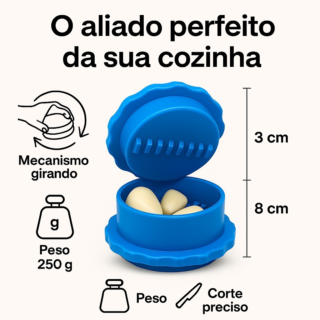 Triturador De Alho Ervas Temperos Em Plástico Processador Manual em Oferta na Shopee