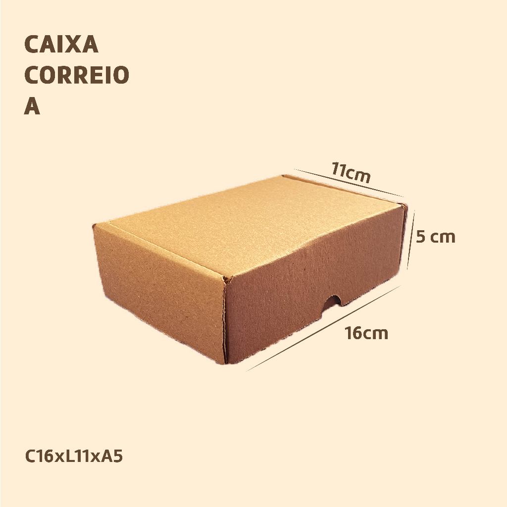 50 Caixa De Papelão 16x11x5 Envios Ecommerce Sedex Correios Pac Atacado Kraft Padrão Kit Resistente em Oferta na Shopee
