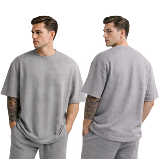 Camiseta Oversized Masculina Texturizada Casual Básica Lisa Premium em Oferta na Shopee