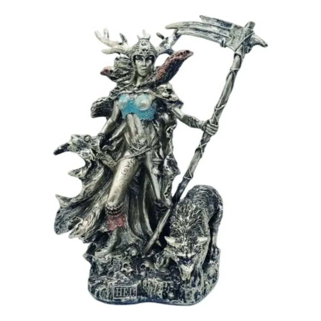 Estatua Resina Deusa Reino Dos Mortos Hel Deus Nórdico Hela Bronze